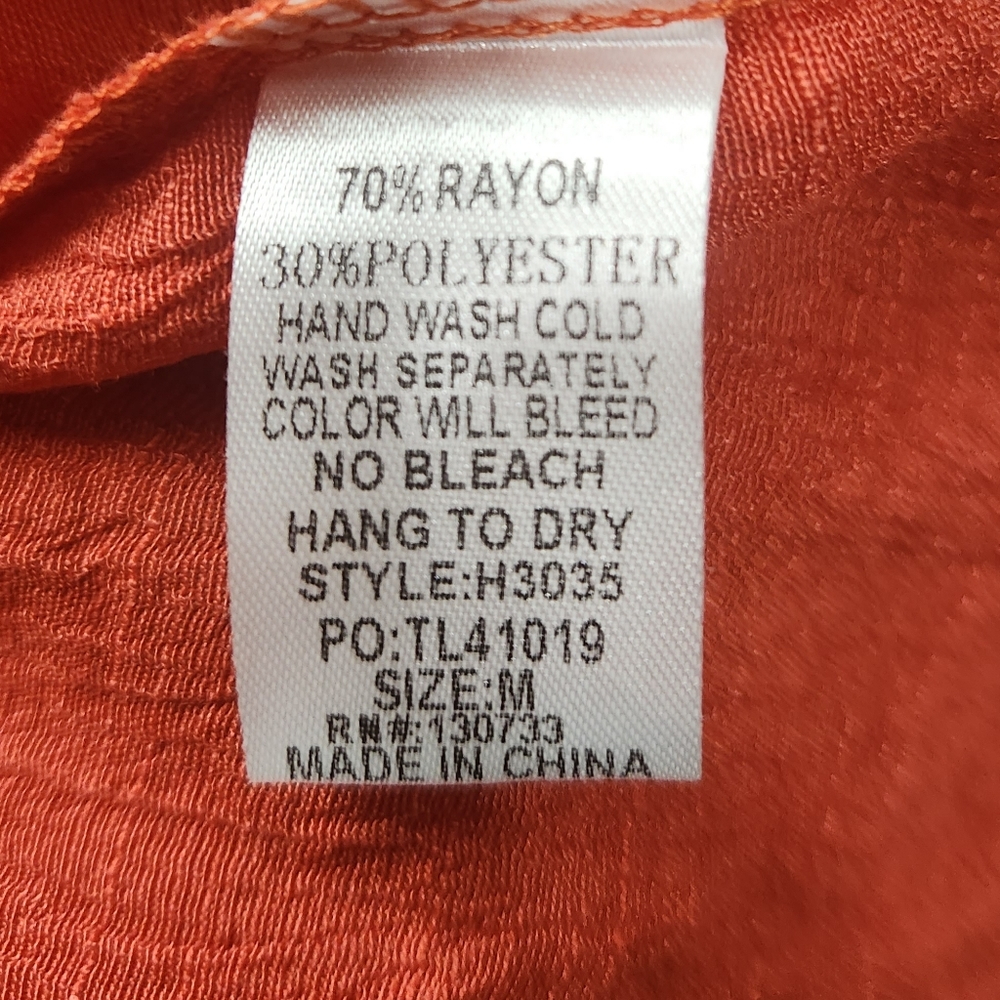 Umgee Rust Orange Embroidered Open Front Boho Kim… - image 6